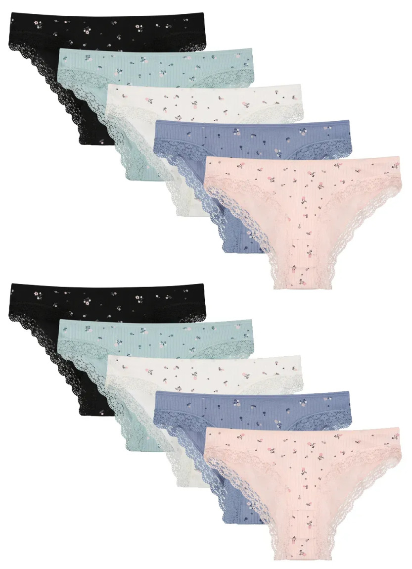 Donella 191301 Assorted 10-Pack Women's Briefs — Turkish factory wholesale
