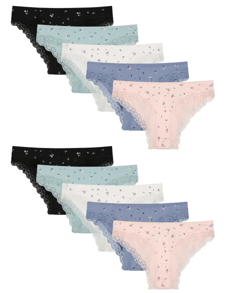 Donella 191301 Assorted 10-Pack Women's Briefs — Turkish factory wholesale