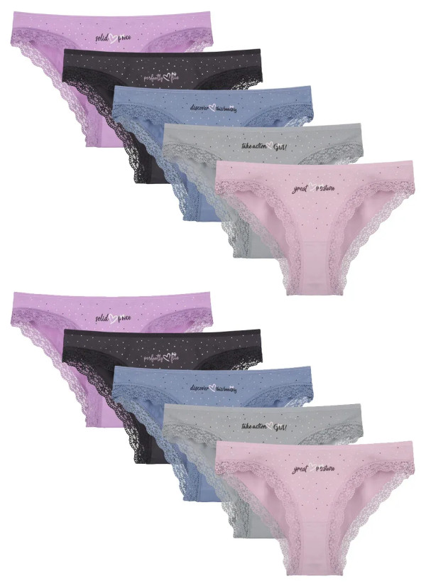 Donella 1971PB245 Assorted 10-Pack Women's Briefs — wholesale from Turkey