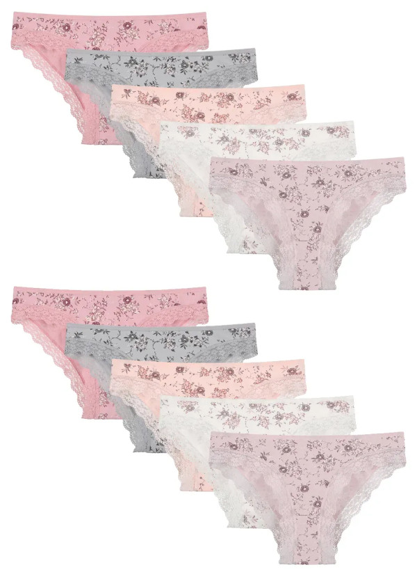 Donella 198149 Assorted 10-Pack Women's Briefs — Turkey wholesale collection