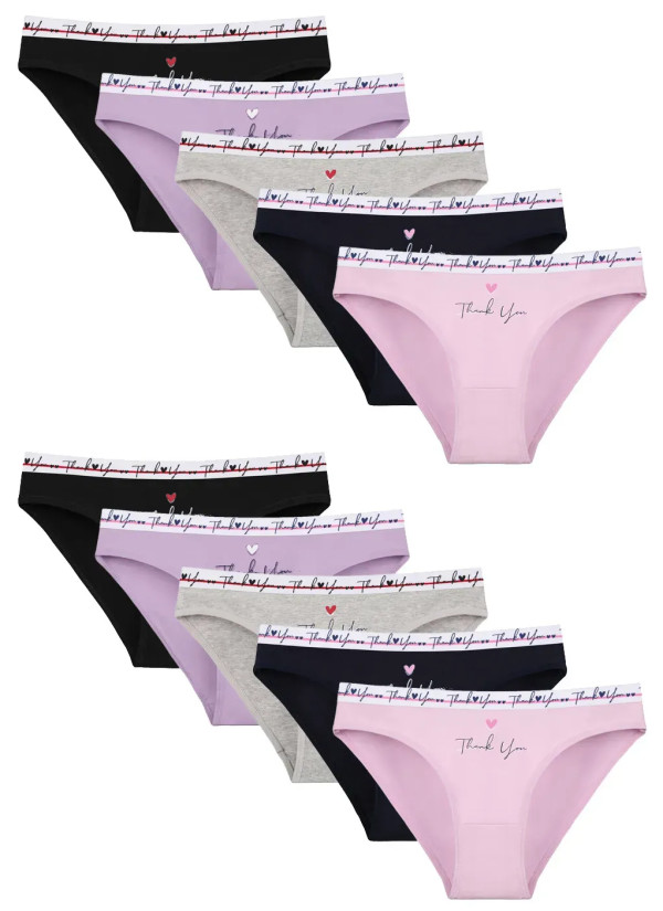 Donella 2171PB211 Assorted 10-Pack Women's Briefs — factory-direct from Turkey