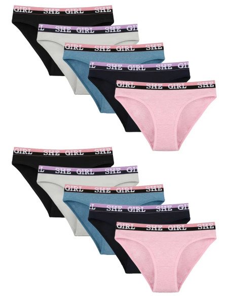 Donella 2171PD18 Assorted 10-Pack Women's Briefs — direct Turkish factory supply
