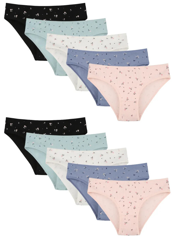 Donella 221301 Assorted 10-Pack Women's Briefs — Turkish factory wholesale