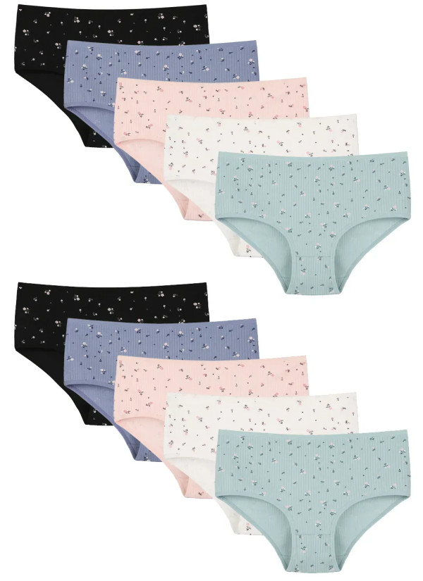 Donella 251301 Assorted 10-Pack Women's Briefs — Turkish textile wholesale