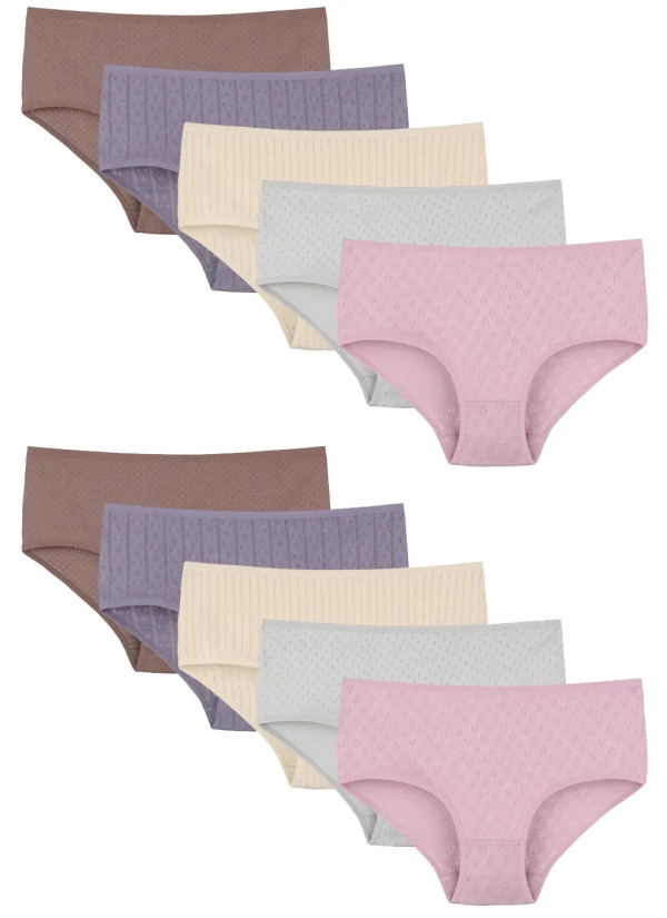 Donella 2540P Assorted 10-Pack Women's Briefs — Turkish factory wholesale