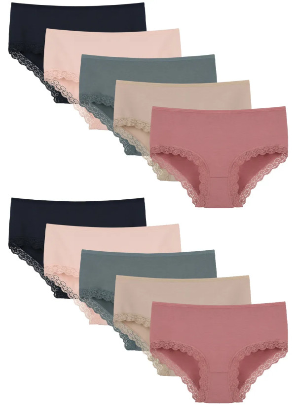 Donella 2571PD25 Assorted 10-Pack Women's Briefs — direct Turkish factory supply