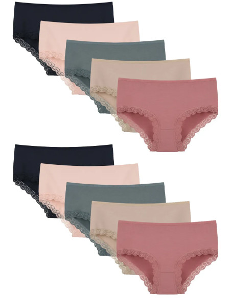 Donella 2571PD25 Assorted 10-Pack Women's Briefs — direct Turkish factory supply