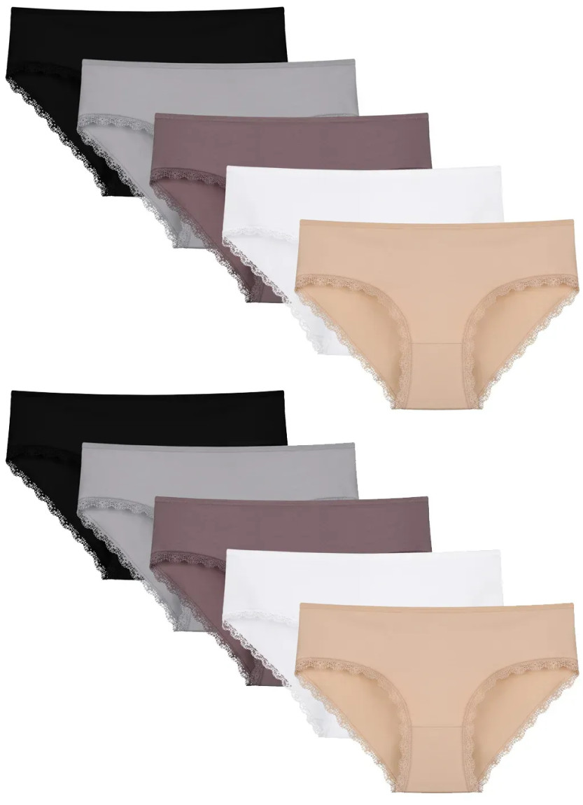Donella 3171PD23 Assorted 10-Pack Women's Briefs — factory-direct from Turkey