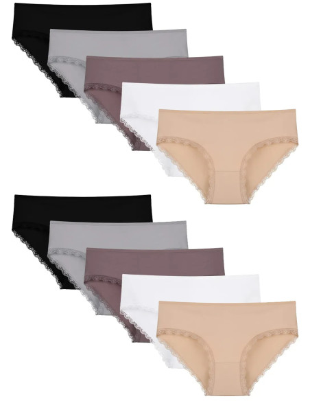 Donella 3171PD23 Assorted 10-Pack Women's Briefs — factory-direct from Turkey