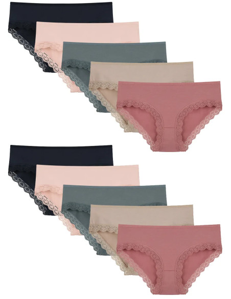 Donella 3171PD25 Assorted 10-Pack Women's Briefs — Turkish factory wholesale