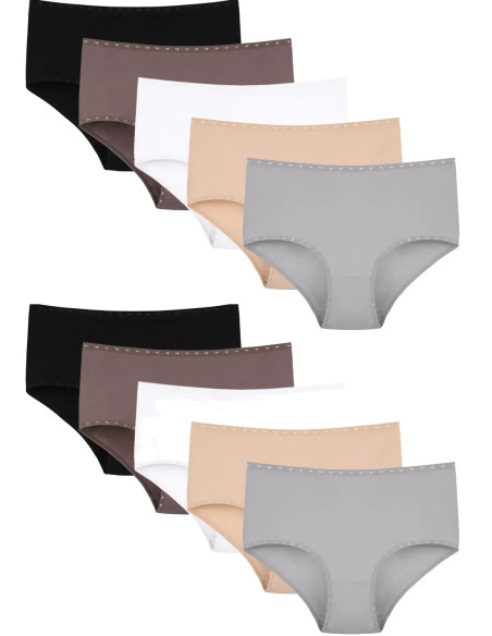 Donella 3571PD22 Assorted 10-Pack Women's Briefs — factory-direct from Turkey
