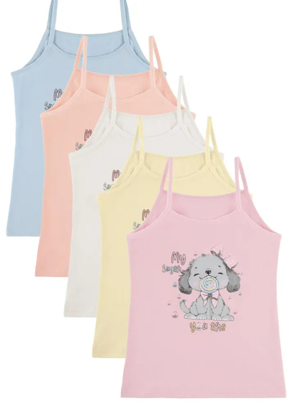 Donella 4371PB177 Assorted 10-Pack Girls' Tank Top — factory-direct from Turkey