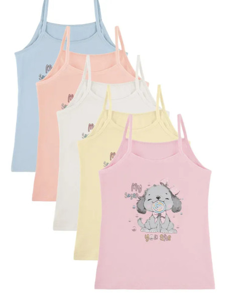 Donella 4371PB177 Assorted 10-Pack Girls' Tank Top — factory-direct from Turkey