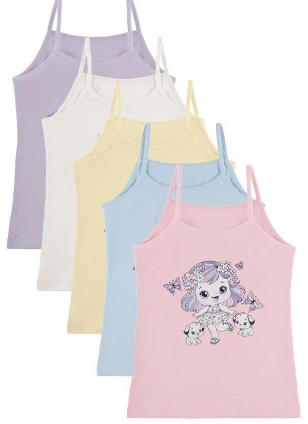 Donella 4371PB223 Assorted 10-Pack Girls' Tank Top — wholesale from Turkey