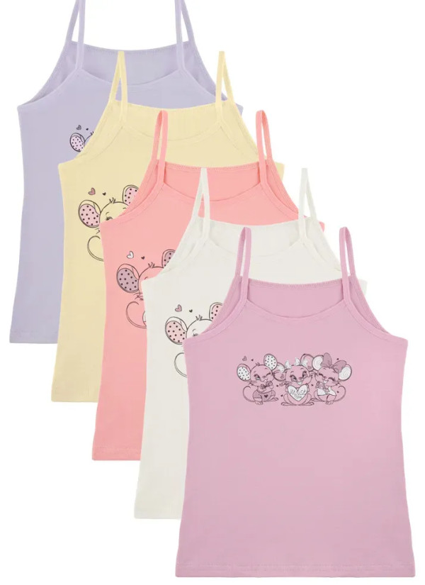 Donella 4371PB225 Assorted 10-Pack Girls' Tank Top — direct Turkish factory supply