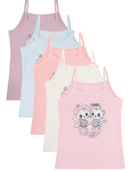 Donella 4371PB239 Assorted 10-Pack Girls' Tank Top — direct Turkish factory supply