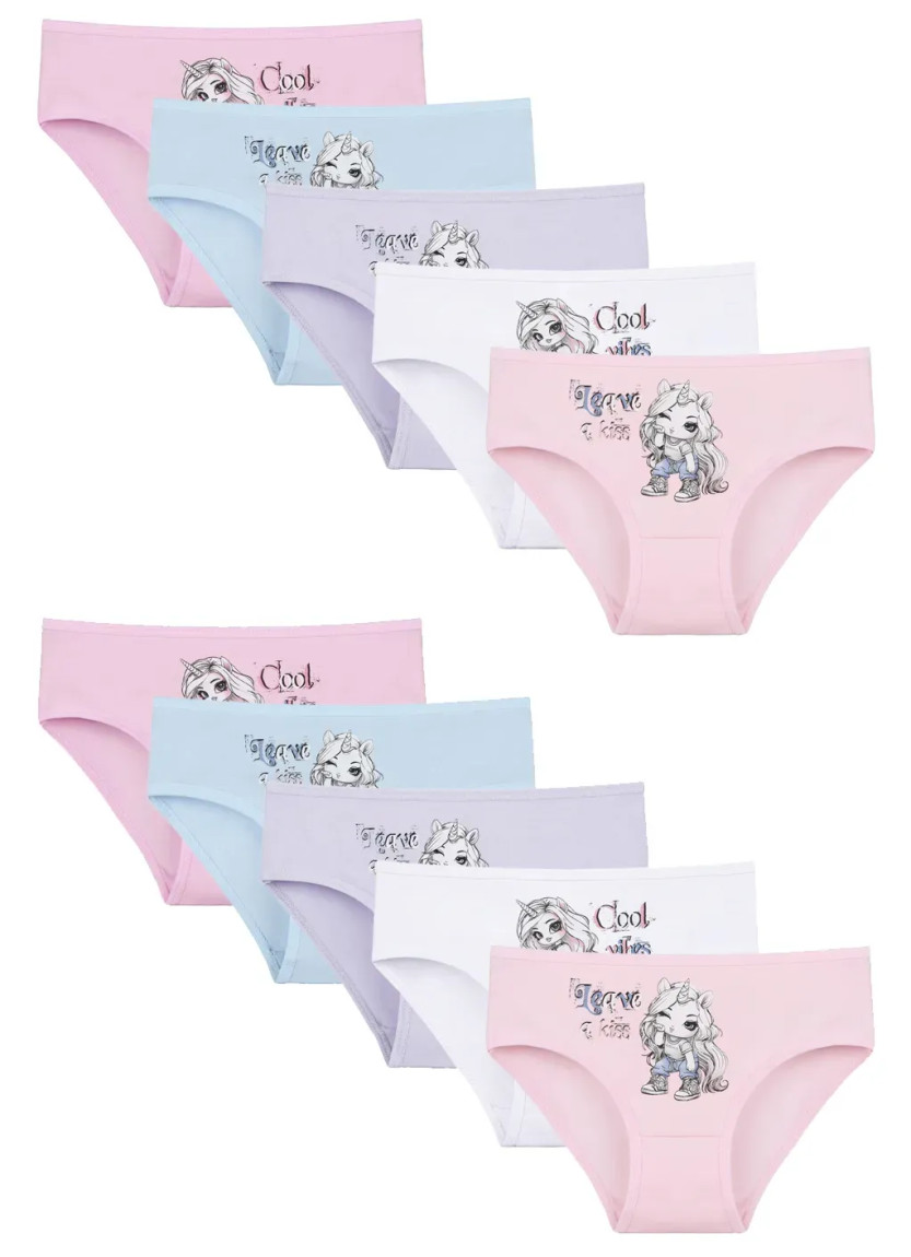 Donella 4171PB147 Assorted 10-Pack Girls' Briefs — direct Turkish factory supply