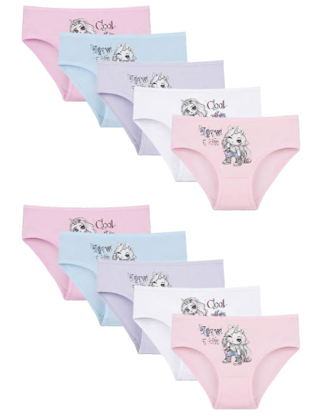 Donella 4171PB147 Assorted 10-Pack Girls' Briefs — direct Turkish factory supply