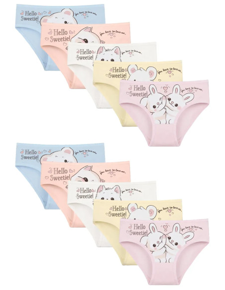 Donella 4171PB202 Assorted 10-Pack Girls' Briefs — Turkey wholesale collection