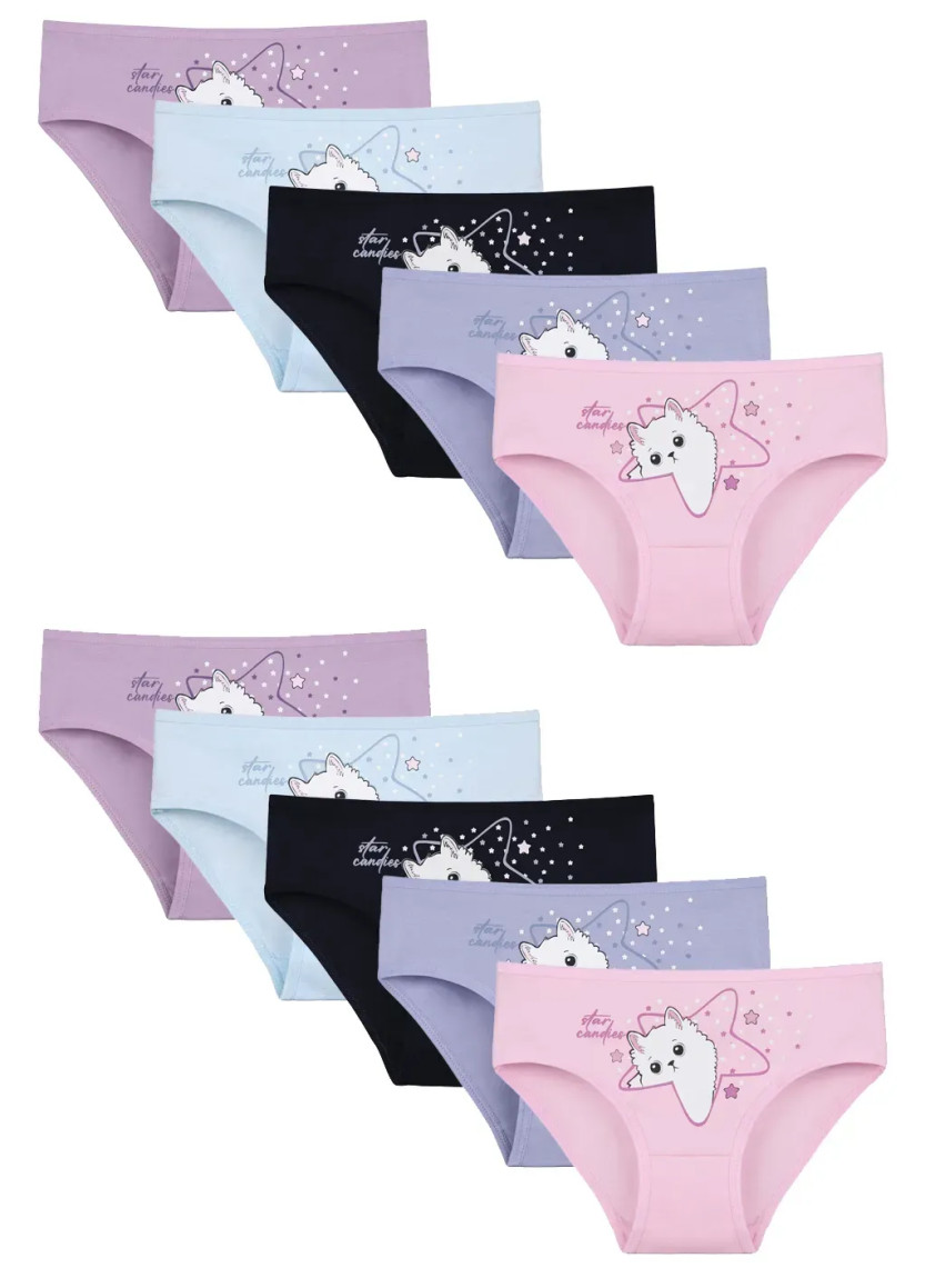 Donella 4171PB214 Assorted 10-Pack Girls' Briefs — Turkish factory wholesale