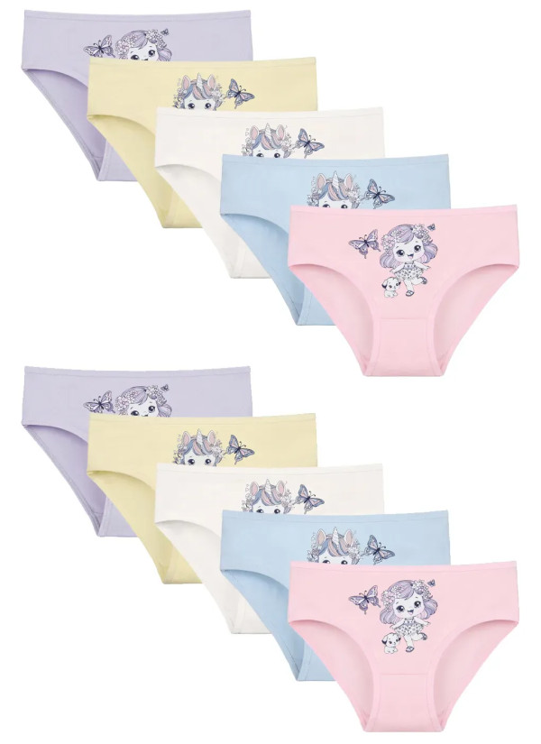Donella 4171PB223 Assorted 10-Pack Girls' Briefs — Turkey wholesale collection