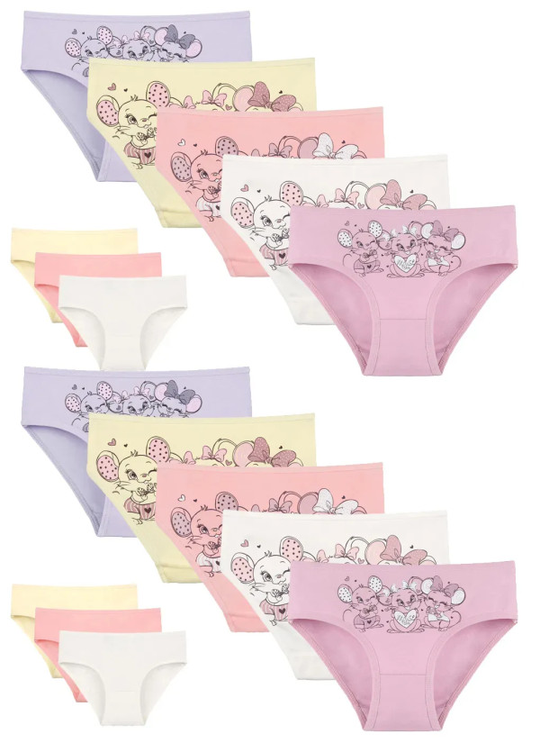 Donella 4171PB225 Assorted 10-Pack Girls' Briefs — wholesale for boutiques