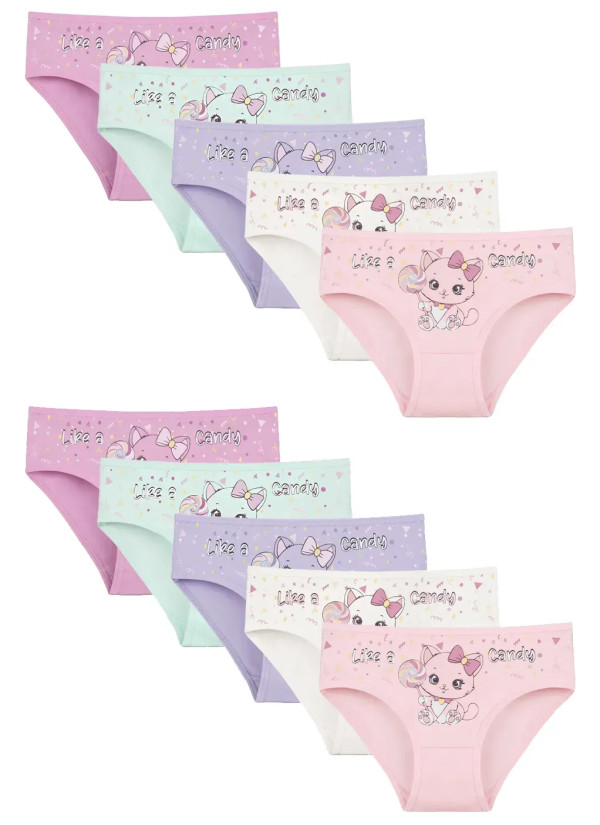 Donella 4171PB234 Assorted 10-Pack Girls' Briefs — factory-direct from Turkey