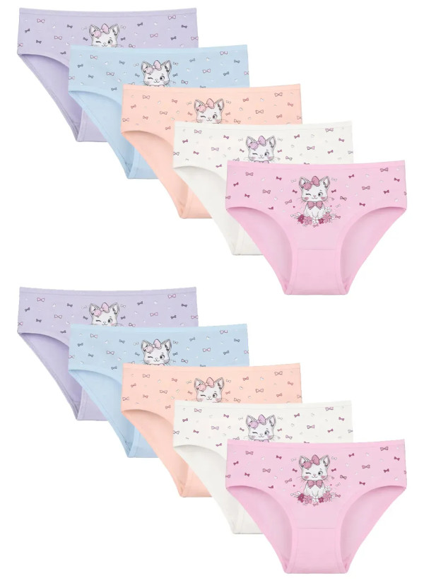 Donella 4171PB246 Assorted 10-Pack Girls' Briefs — wholesale for boutiques