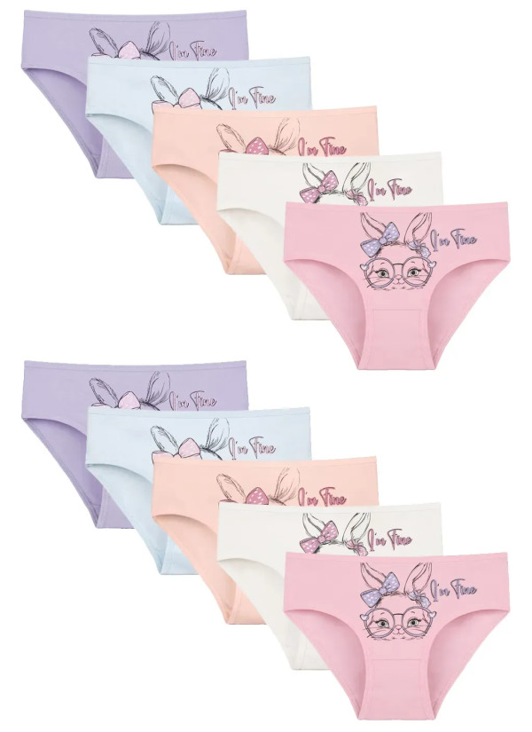 Donella 4171PB251 Assorted 10-Pack Girls' Briefs — Turkish textile wholesale