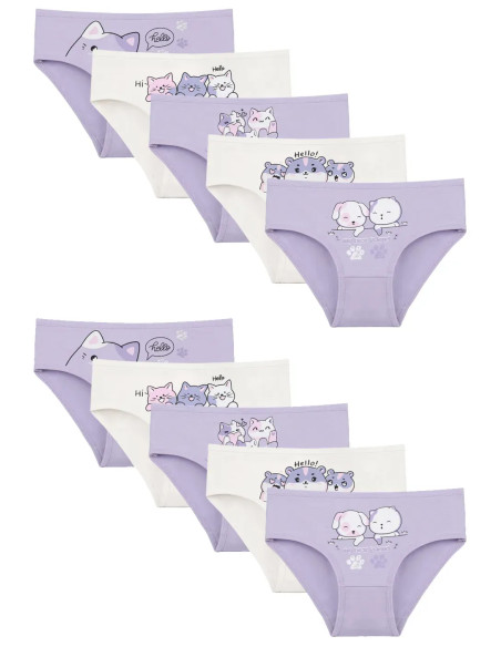 Donella 4171PB254 Assorted 10-Pack Girls' Briefs — Turkish factory wholesale