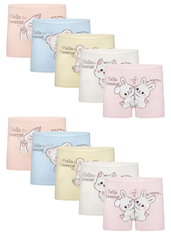 Donella 4271PB202 Assorted 10-Pack Girls' Briefs — Turkish factory wholesale