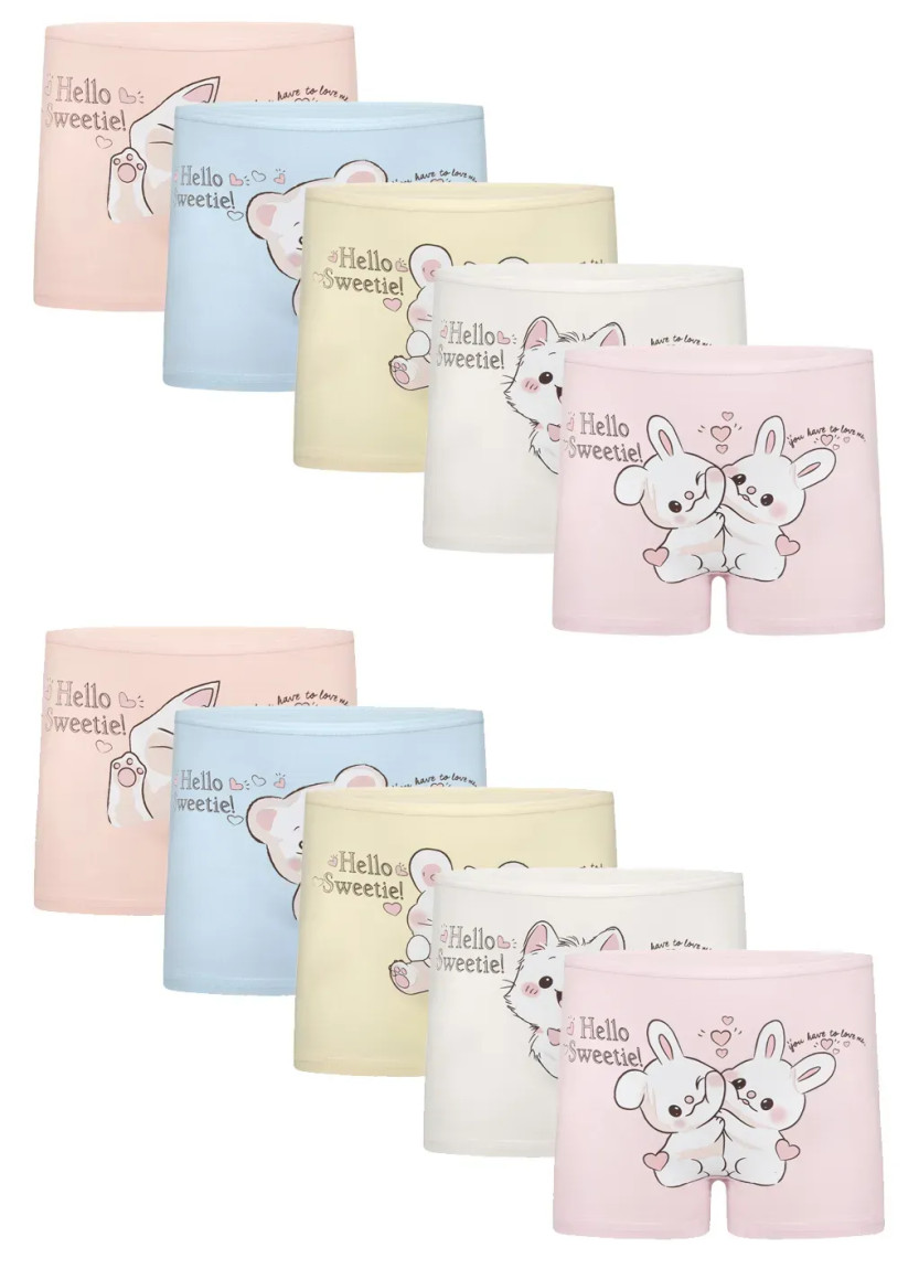 Donella 4271PB202 Assorted 10-Pack Girls' Briefs — Turkish factory wholesale
