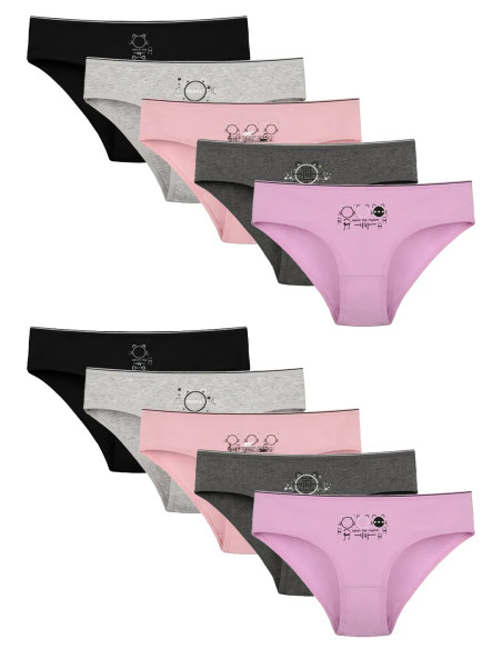 Donella 5171PB262 Assorted 10-Pack Girls' Briefs — Turkish textile wholesale