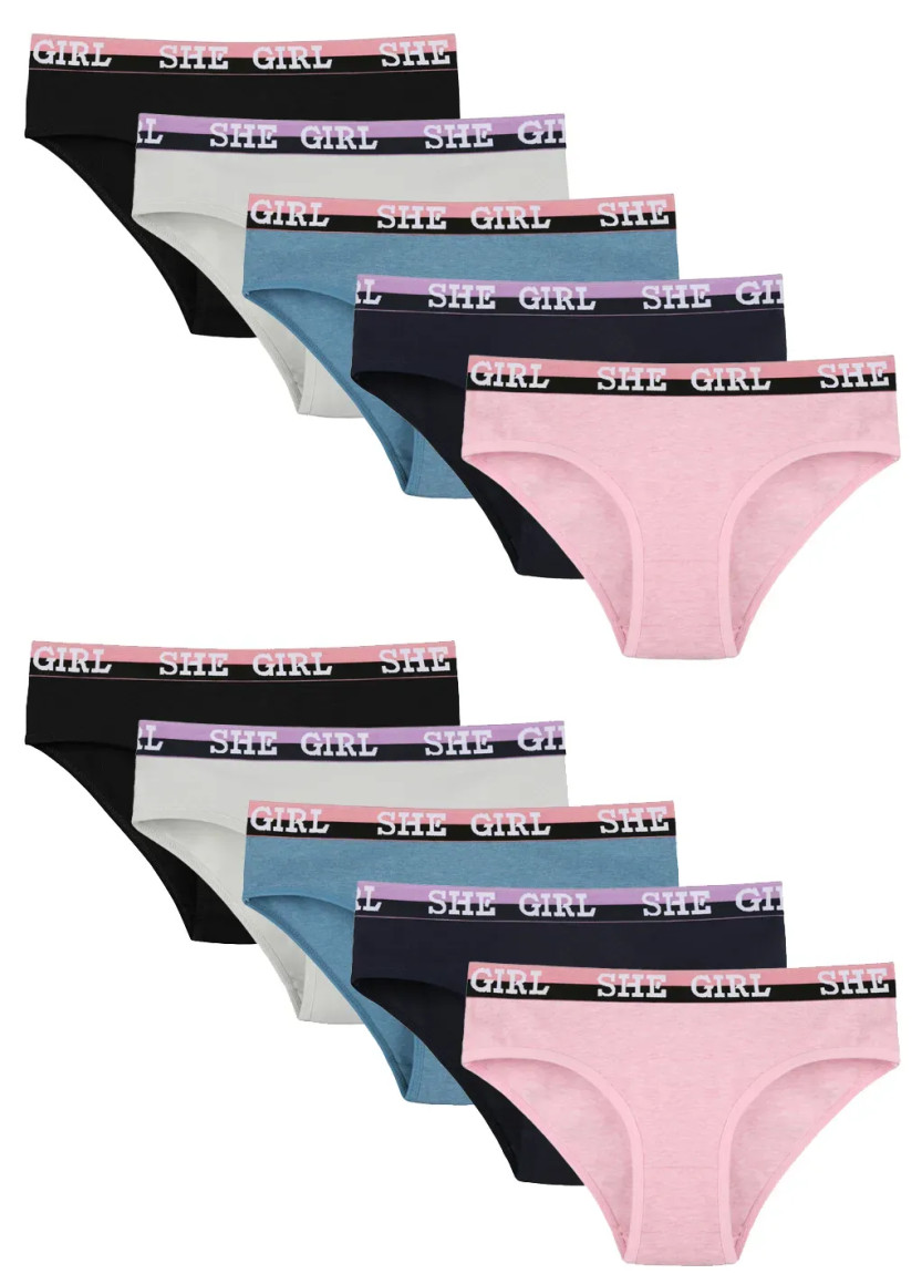 Donella 5171PD18 Assorted 10-Pack Girls' Briefs — Turkish factory wholesale