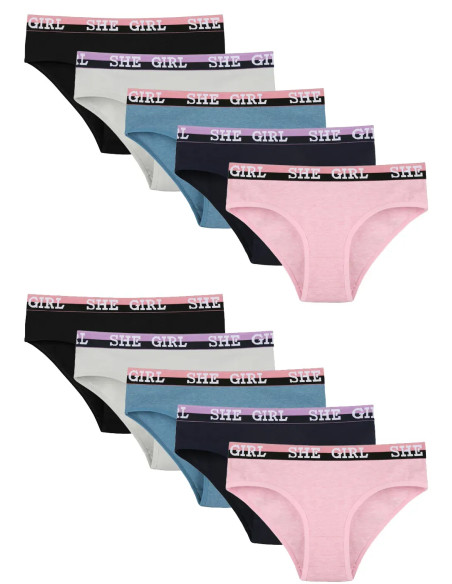 Donella 5171PD18 Assorted 10-Pack Girls' Briefs — Turkish factory wholesale
