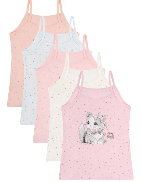 Donella 4381B48 Assorted 10-Pack Girls' Tank Top — direct Turkish factory supply
