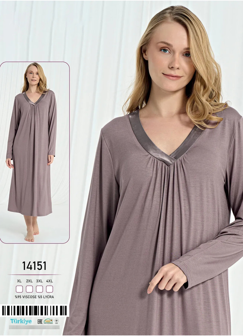 Caroline 14151 Viscose Nightdress (XL+2XL+3XL+4XL) — factory-direct from Turkey