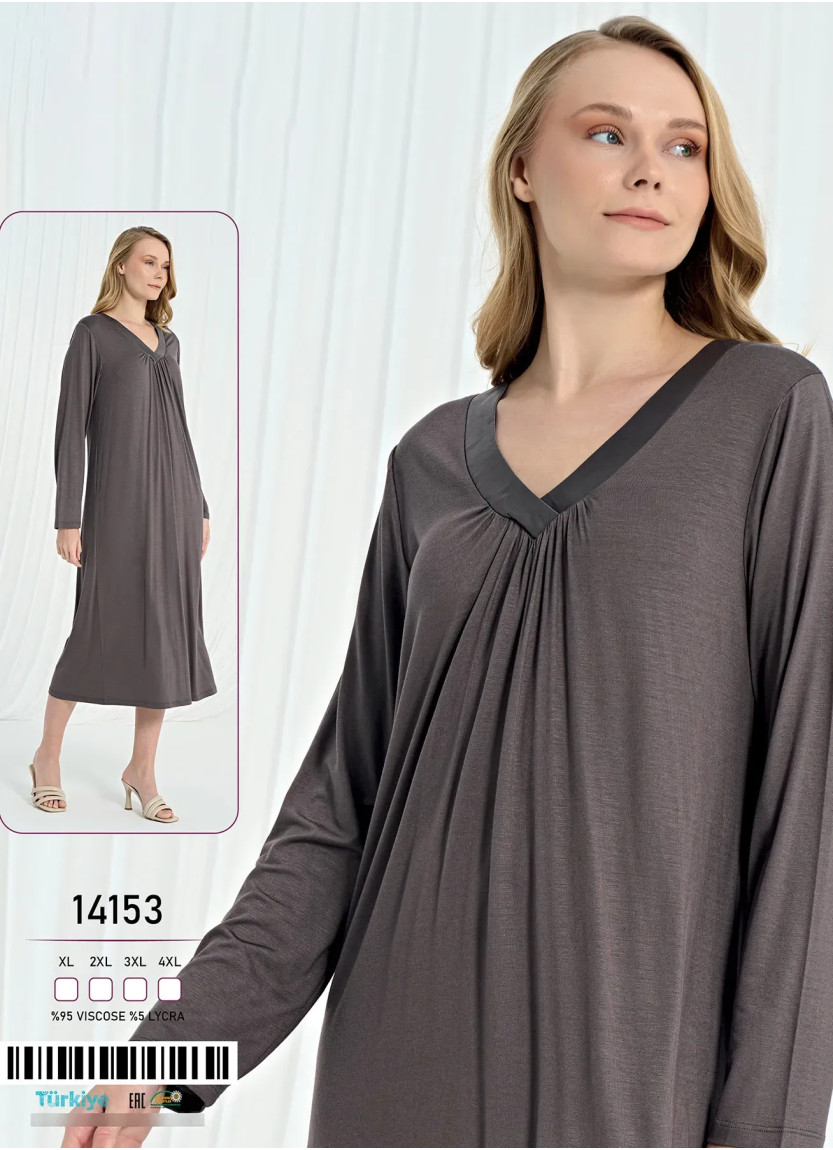 Caroline 14153 Viscose Nightdress (XL+2XL+3XL+4XL) — direct Turkish factory supply