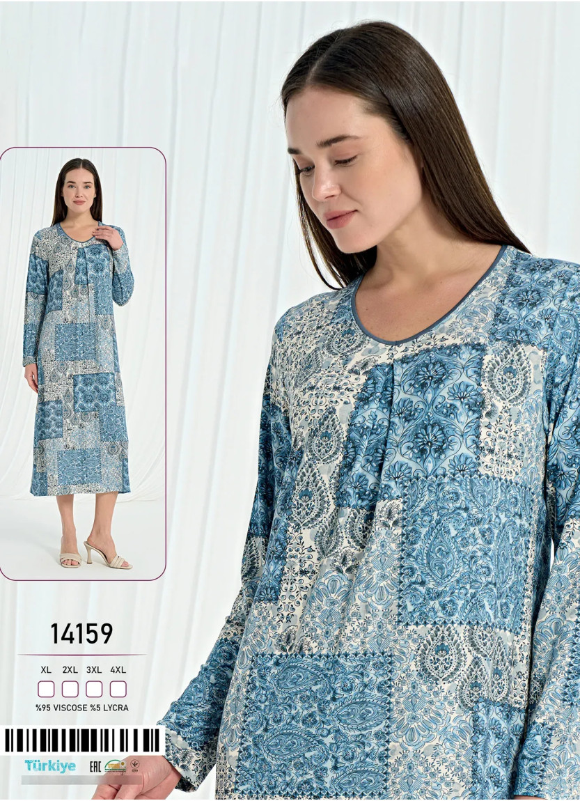 Caroline 14159 Viscose Nightdress (XL+2XL+3XL+4XL) — factory-direct from Turkey
