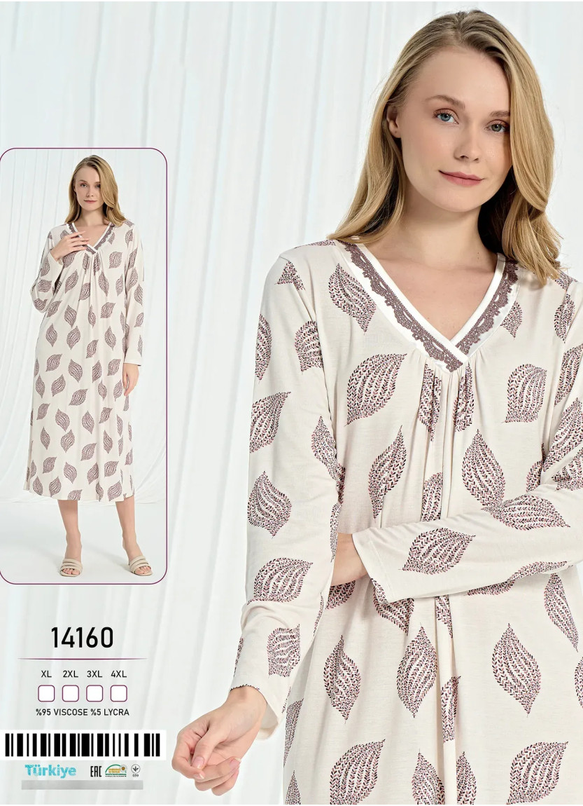 Caroline 14160 Viscose Nightdress (XL+2XL+3XL+4XL) — Turkish textile wholesale