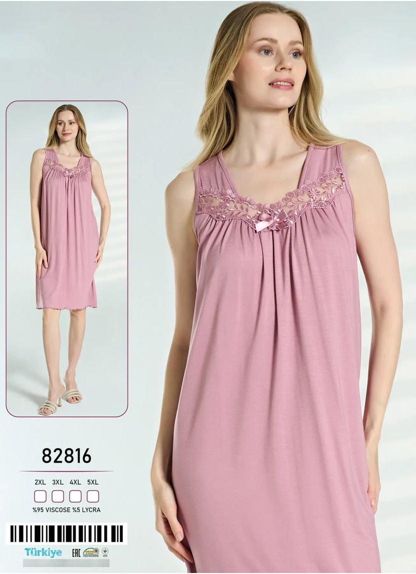 Caroline 82816 Viscose Nightdress (2XL+3XL+4XL+5XL) — Turkish textile wholesale