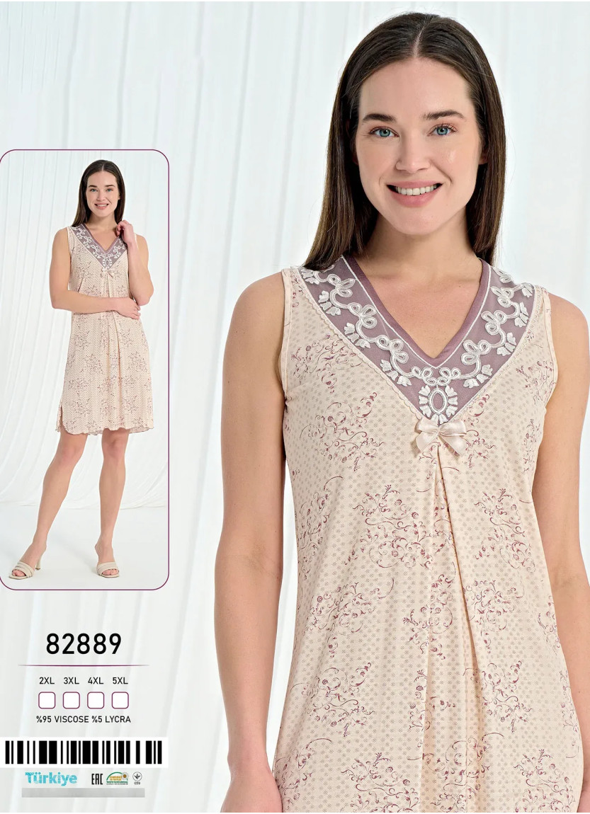 Caroline 82889 Viscose Nightdress (2XL+3XL+4XL+5XL) — Turkish textile wholesale