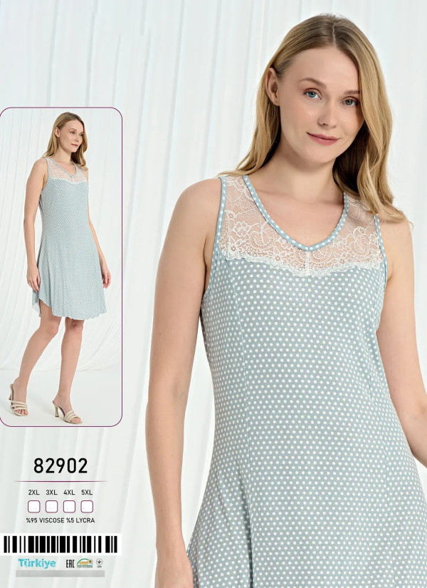 Caroline 82902 Viscose Nightdress (2XL+3XL+4XL+5XL) — factory-direct from Turkey