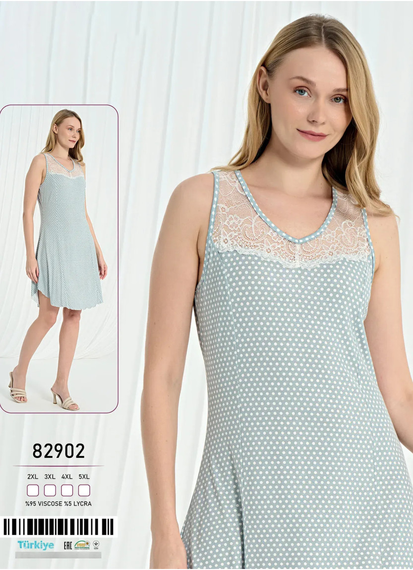 Женская Ночная Сорочка Без Рукавов Вискоза (2XL+3XL+4XL+5XL) Caroline 82902 — оптовая поставка из Турции