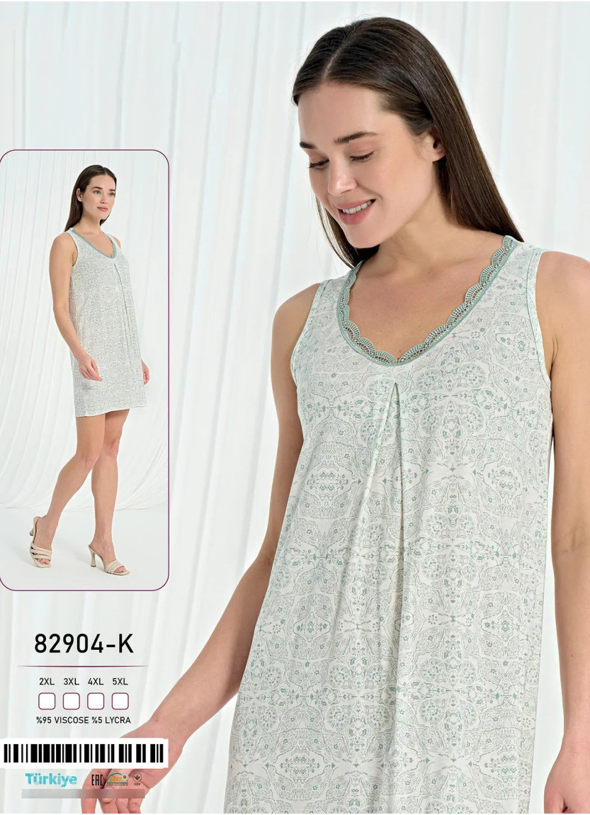 Caroline 82904-K Viscose Nightdress (2XL+3XL+4XL+5XL) — direct Turkish factory supply