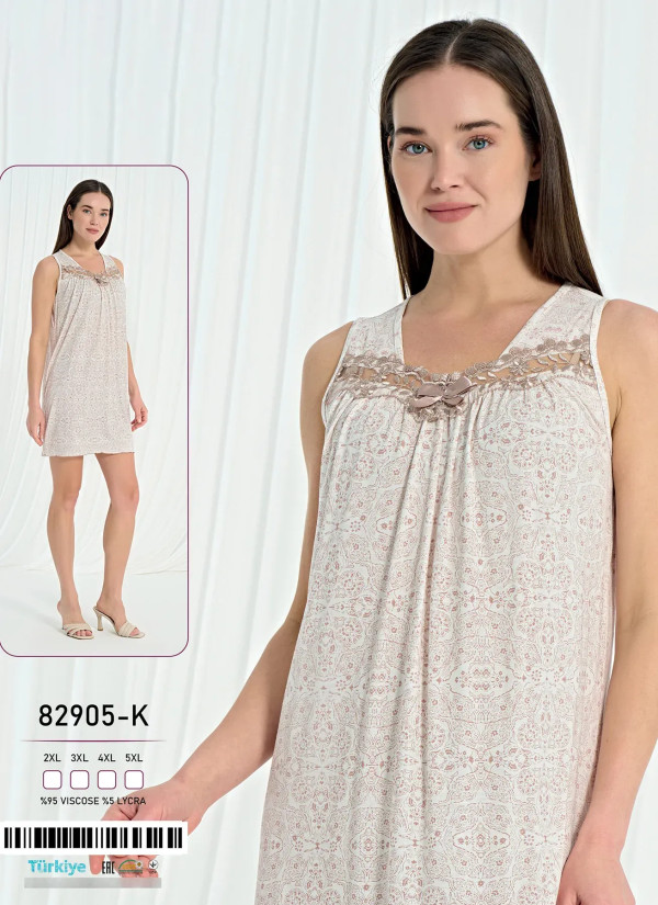 Caroline 82905-K Viscose Nightdress (2XL+3XL+4XL+5XL) — wholesale from Turkey