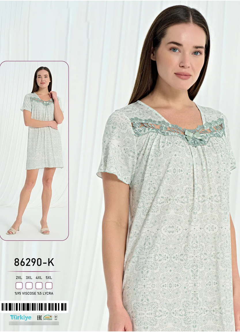 Caroline 86290-K Viscose Nightdress (2XL+3XL+4XL+5XL) — wholesale from Turkey
