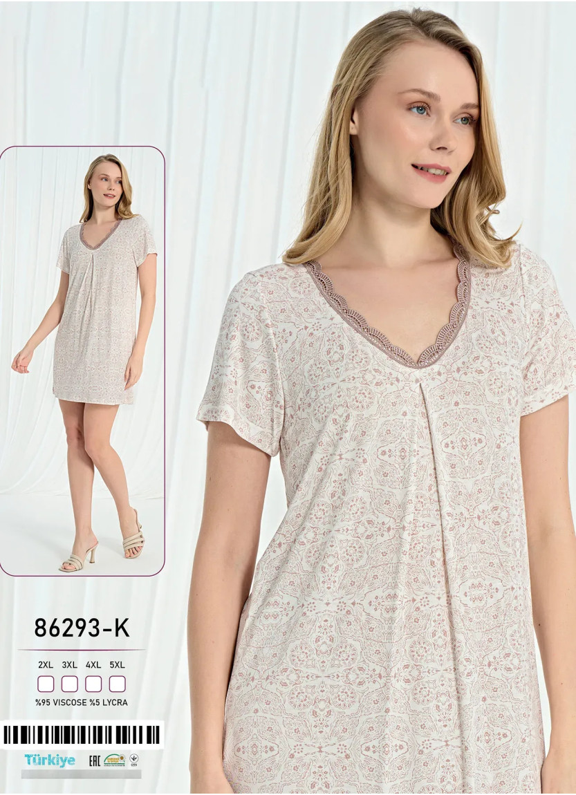 Caroline 86293-K Viscose Nightdress (2XL+3XL+4XL+5XL) — direct Turkish factory supply