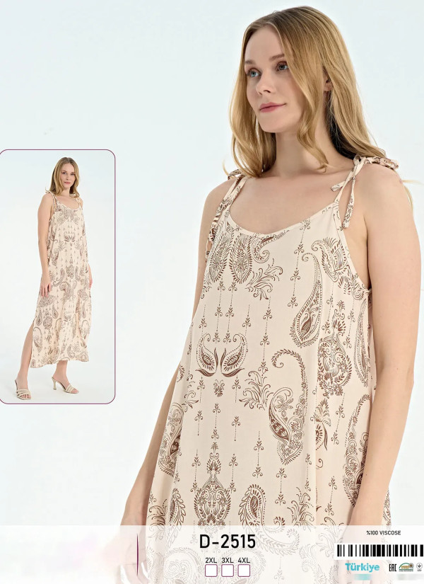 Caroline D-2515 Viscose Dress (2XL+3XL+4XL) — direct Turkish factory supply