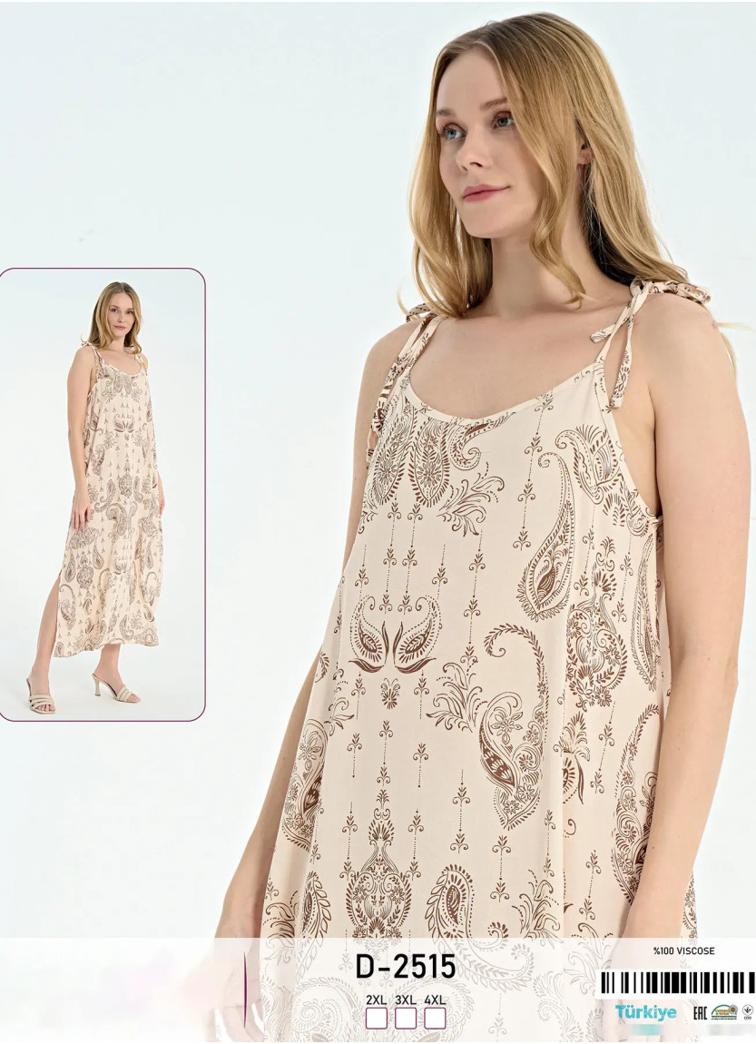 Женское Платье Длинное на Бретелях Вискоза (2XL+3XL+4XL) Caroline D-2515 — оптом для магазинов и бутиков